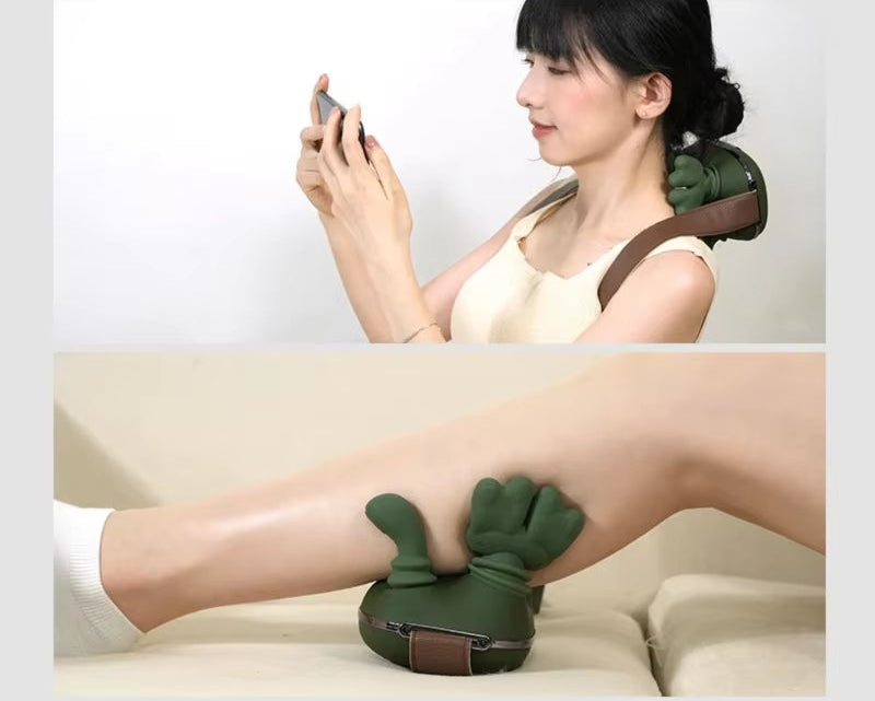 Bionic Neck Shoulder Massager Heated Back Massagers Electric Kneading Muscles Massage Pillow Neck Waist Leg Body 3-Level Modes